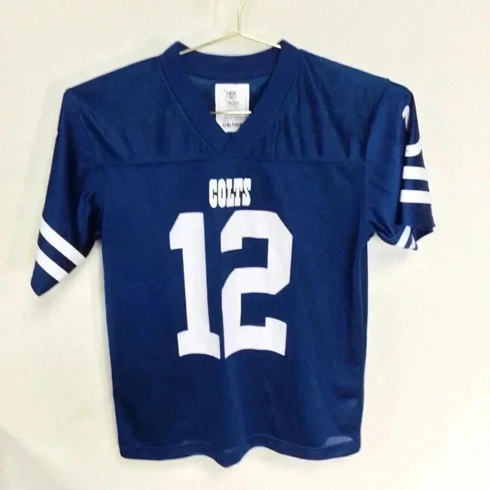 NFL Youth Boys Blue White Vintage Indianapolis Colts Andrew Luck Jersey Large